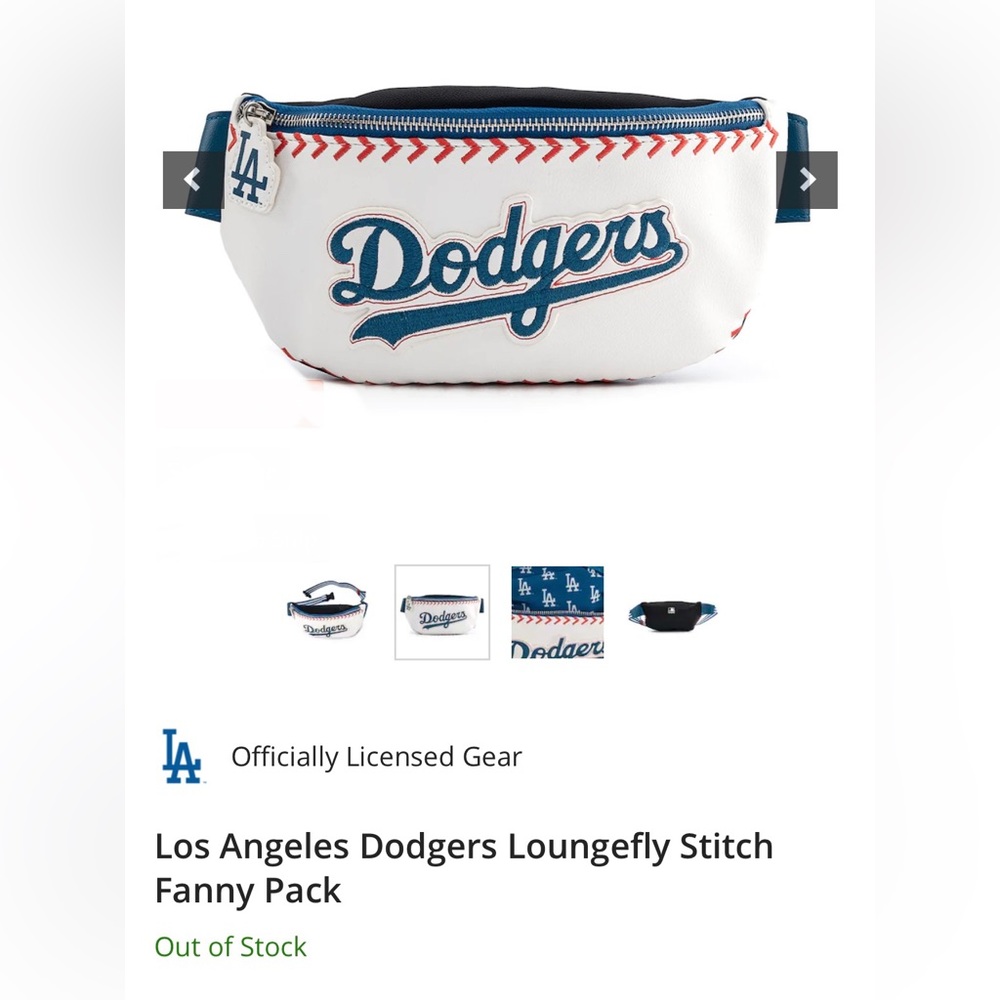 Los Angeles Dodgers Loungefly Stitch Fanny Pack NWT